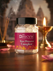DHICAM Rose Bhimseni Camphor | 100% Natural | Floral Pooja Fragrance | Zero Synthetic