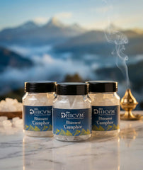 DHICAM Pure Bhimseni Camphor | 100% Natural | Pooja, Aarti & Aromatherapy | Zero Synthetic