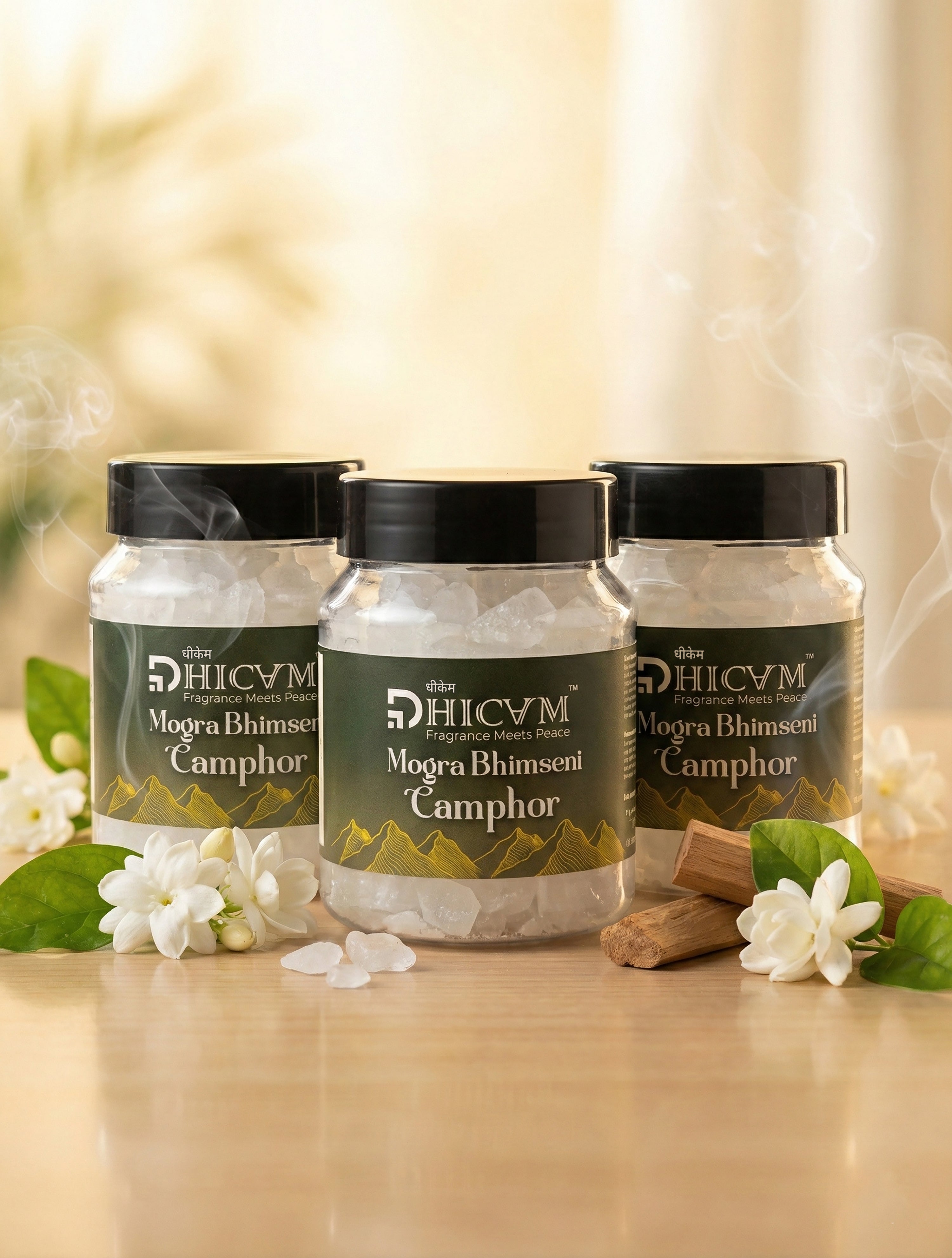 DHICAM Mogra Bhimseni Camphor | 100% Natural | Divine Floral Fragrance | Zero Synthetic