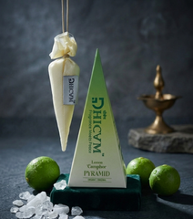 DHICAM Aroma Pyramid – Lemon | Bhimseni Camphor Car & Room Freshener | 100% Natural | Zero Synthetic