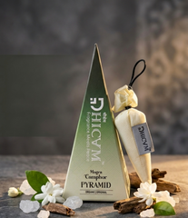 DHICAM Aroma Pyramid – Mogra | Bhimseni Camphor Car & Room Freshener | 100% Natural | Zero Synthetic